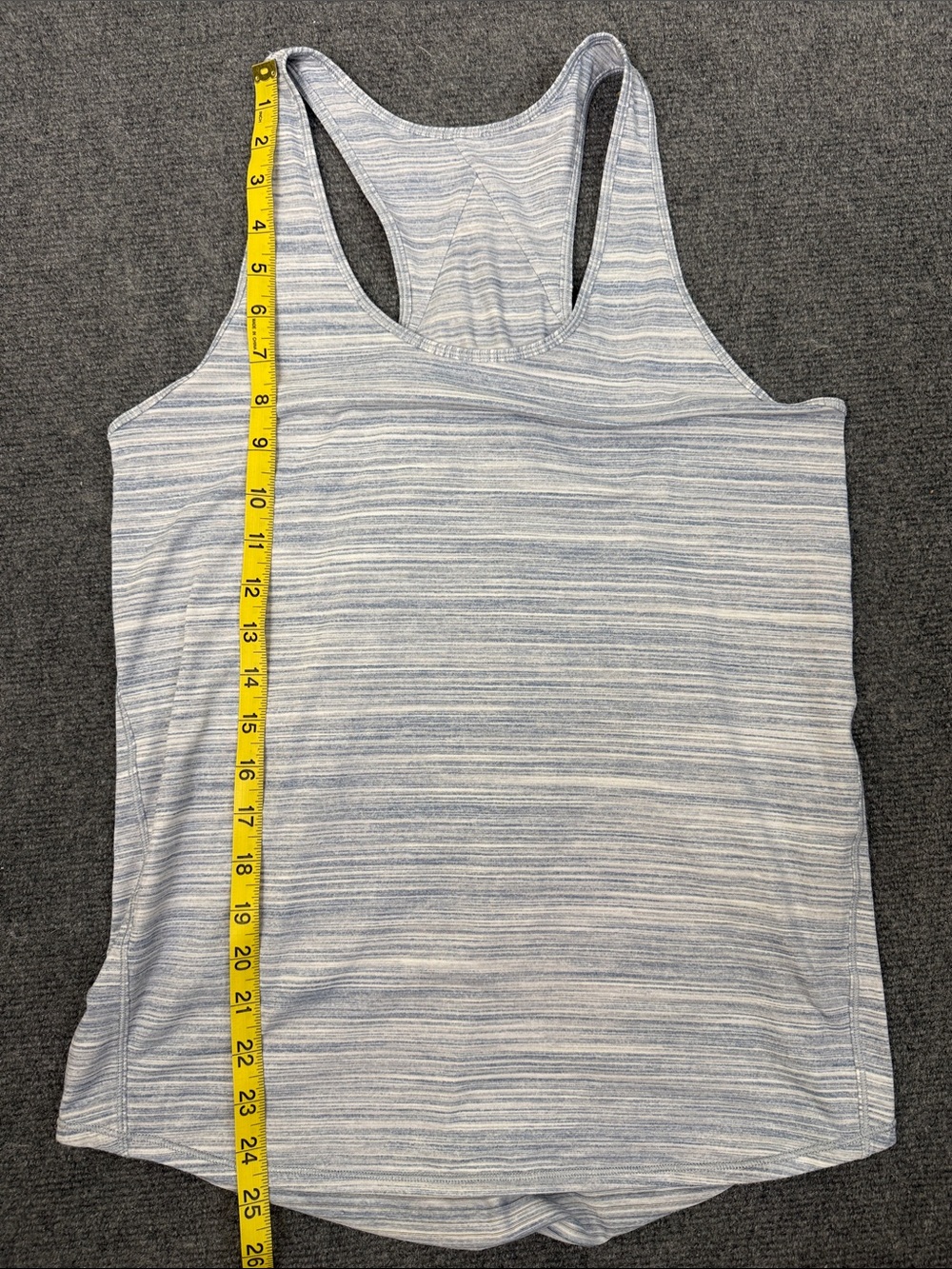Lululemon Essential Tank Pleated Light Blue Striped Sz 6/8 (A2) - Picture 9 of 9